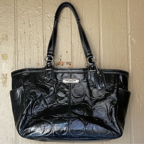Coach Black patent  Leather Tote Bag - Picture 1 of 11
